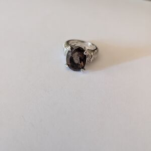 Judith Ripka Silver and Black Vintage-Inspired Ring